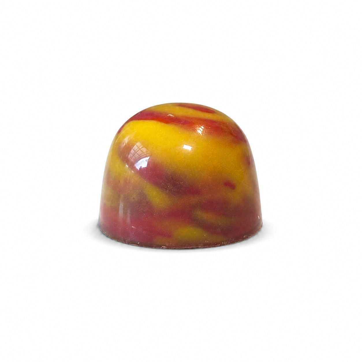Milk Amarula chocolate bonbon with deep red finish