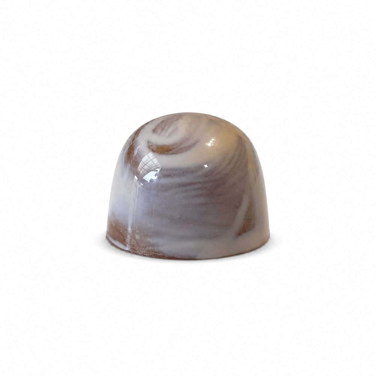 Milk Mocha chocolate bonbon with rose-gold dusted finish